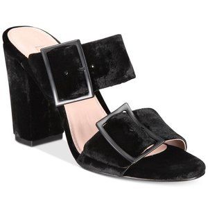 Avec Les Filles Mille Buckle Sandals Velvet Mules Black